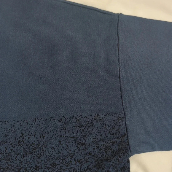 Anne Klein Mock-Neck Colorblock Viscose Blend Boxy Sweater, Color Blue/Blck Sz L - Picture 11 of 15